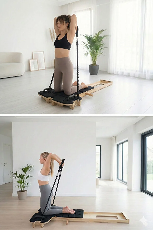 kochler Yeni Nesil Katlanabilir Profesyonel Pilates Reformer Aleti - Az Yer Kaplayan, Kompakt Egzersiz Aleti